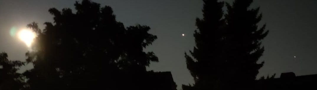 Schönes Foto von Moritz Handy mit Mond, Jupiter und Saturn auf einen Blick